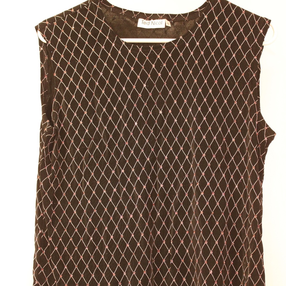 Georgeous Beaded Black Sleeveless Top